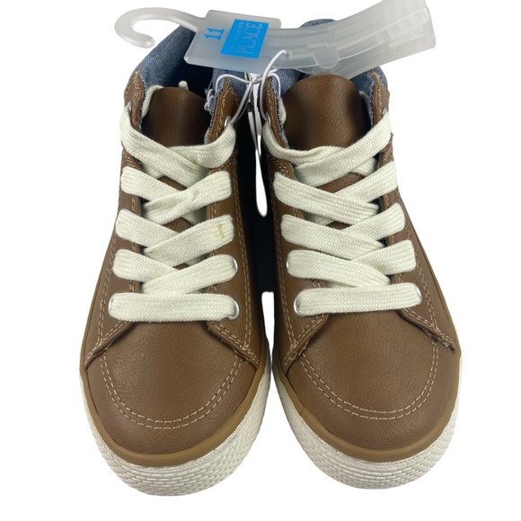 Children’s Place Boys High Top Faux Leather Sneakers Size 11 NWT - Picture 2 of 6